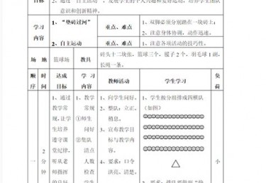 中学体育游戏教案大全